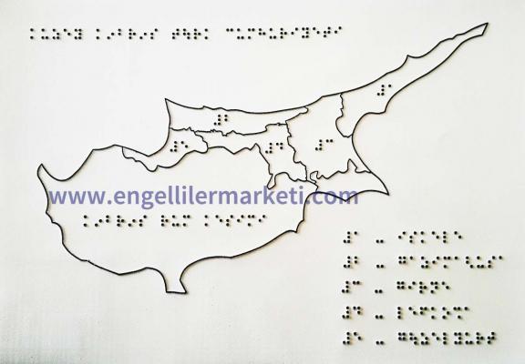 Kabartma Kuzey Kıbrıs Haritası