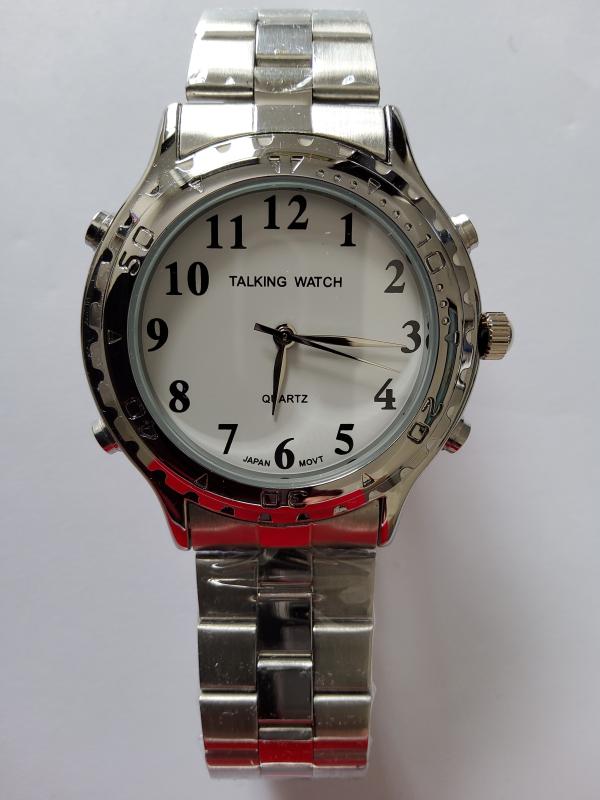 Erkek%20Konuşan%20Kol%20Saati%20-%20Beyaz%20Kadran%20/%20Çelik%20Kordon