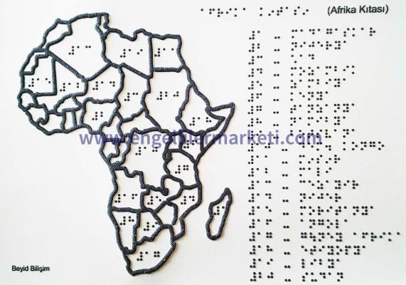 Kabartma / Braille Afrika Kıtası Haritası