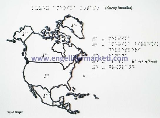 Kabartma Güney Amerika Haritası
