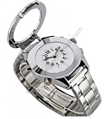 Tactile/ Turkish Talking Watch for Men- White Dial/Steel Band