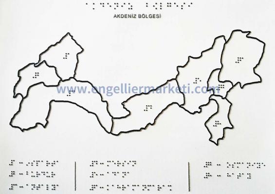 Kabartma Akdeniz Bölgesi Haritası