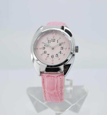 Tactile Watch for Ladies-Pink Dial/Pink Leather Band