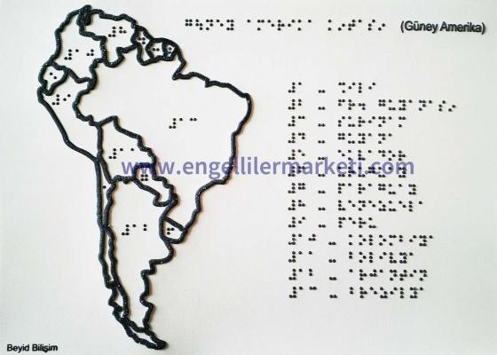Kabartma / Braille Kuzey Amerika Haritası