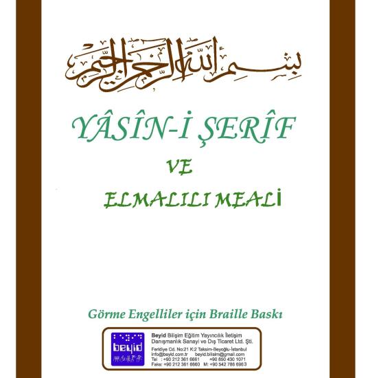 Braille Yasin-i Şerif ve Elmalılı Meali